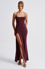 BEATRIX MAXI DRESS - CHERRY LACQUER