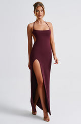 BEATRIX MAXI DRESS - CHERRY LACQUER