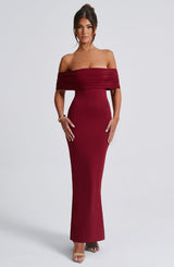 BELINDA MAXI DRESS - BURGUNDY