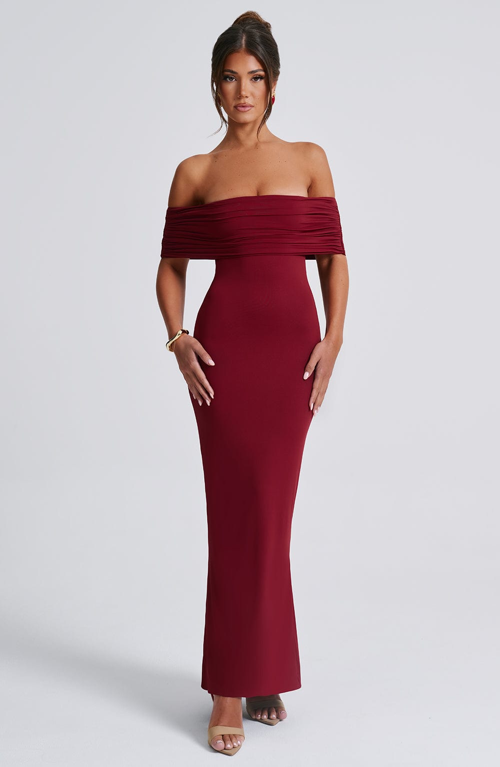 BELINDA MAXI DRESS - BURGUNDY