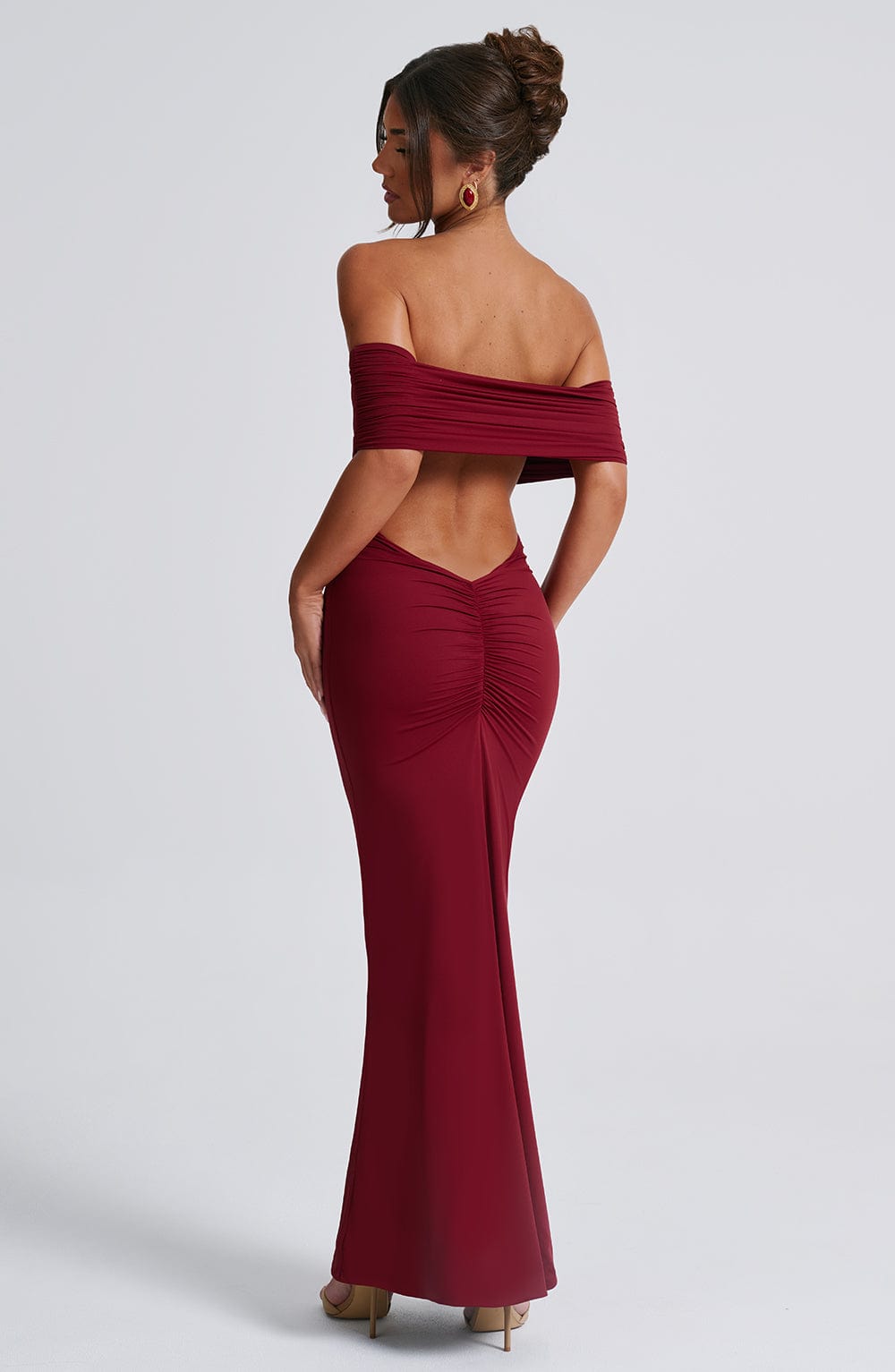 BELINDA MAXI DRESS - BURGUNDY
