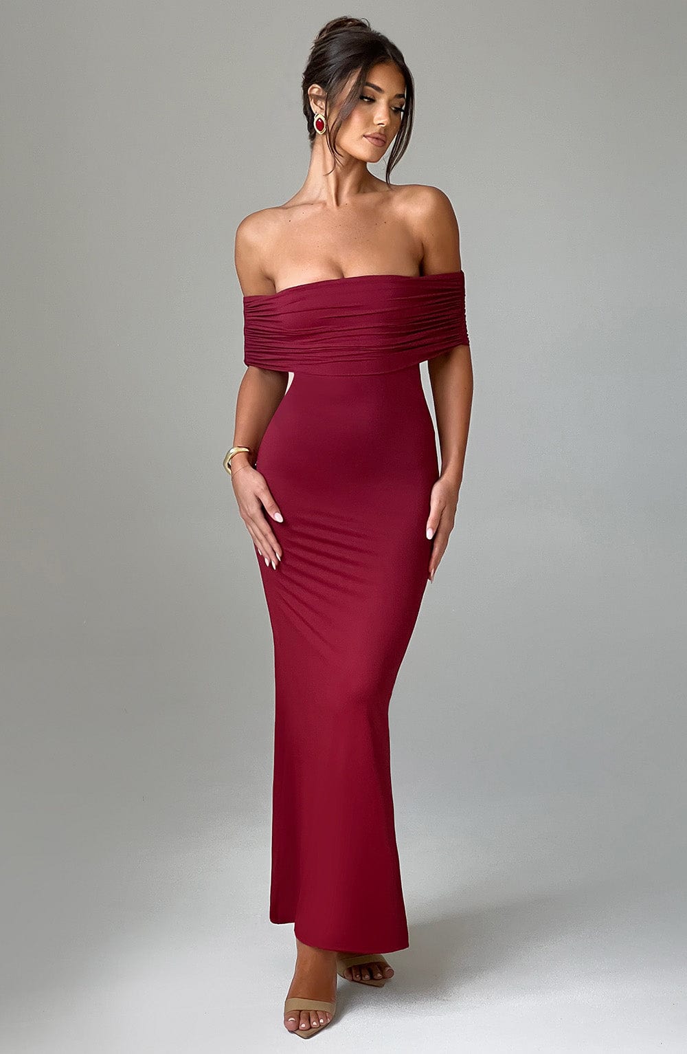 BELINDA MAXI DRESS - BURGUNDY