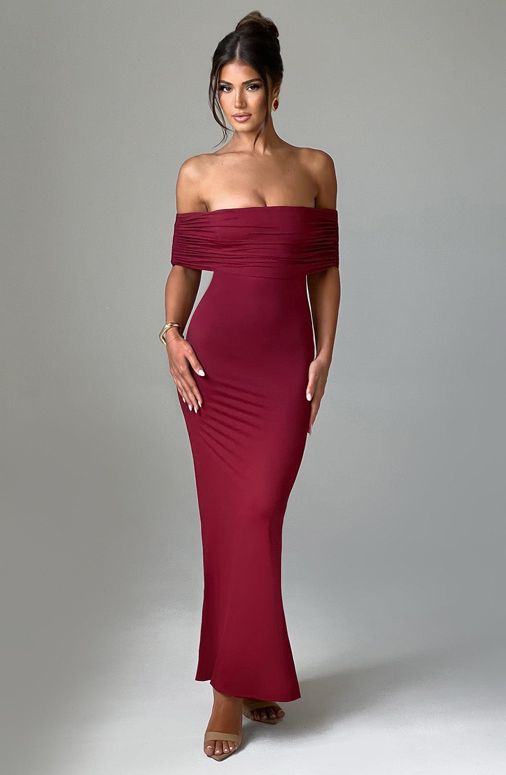 BELINDA MAXI DRESS - BURGUNDY