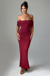 BELINDA MAXI DRESS - BURGUNDY