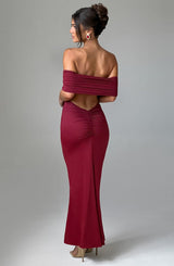 BELINDA MAXI DRESS - BURGUNDY