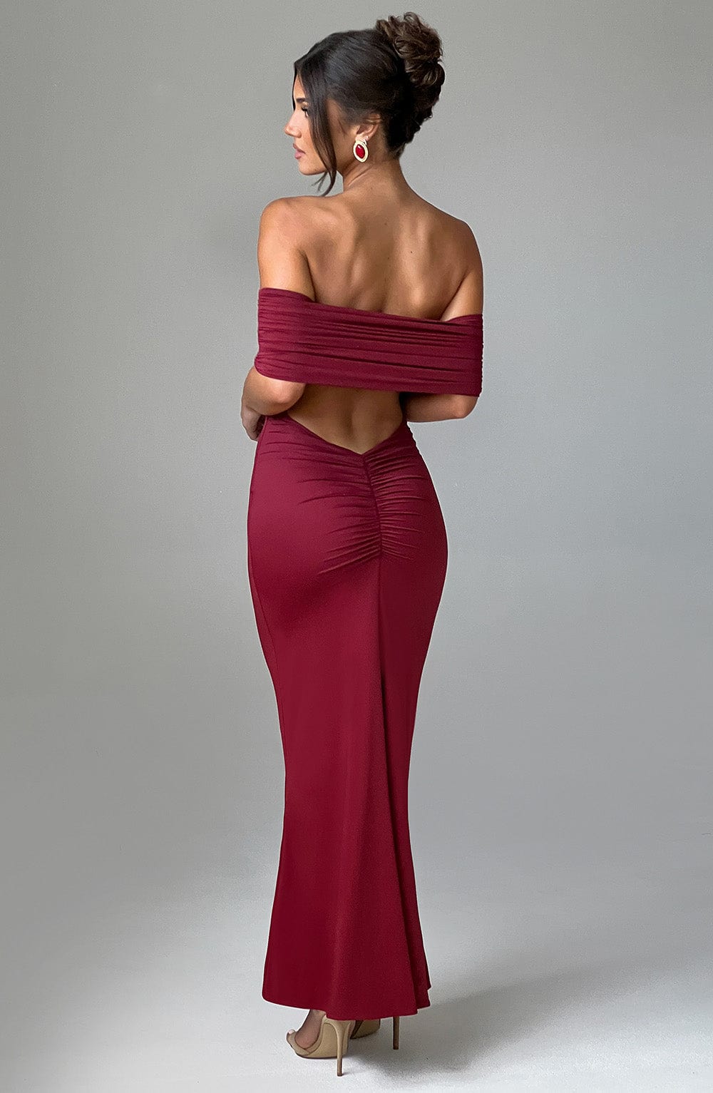 BELINDA MAXI DRESS - BURGUNDY