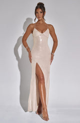 BELLS MAXI DRESS - NUDE
