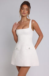 BESSIE MINI DRESS - IVORY
