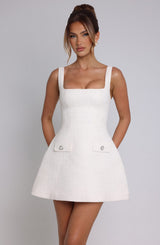 BESSIE MINI DRESS - IVORY