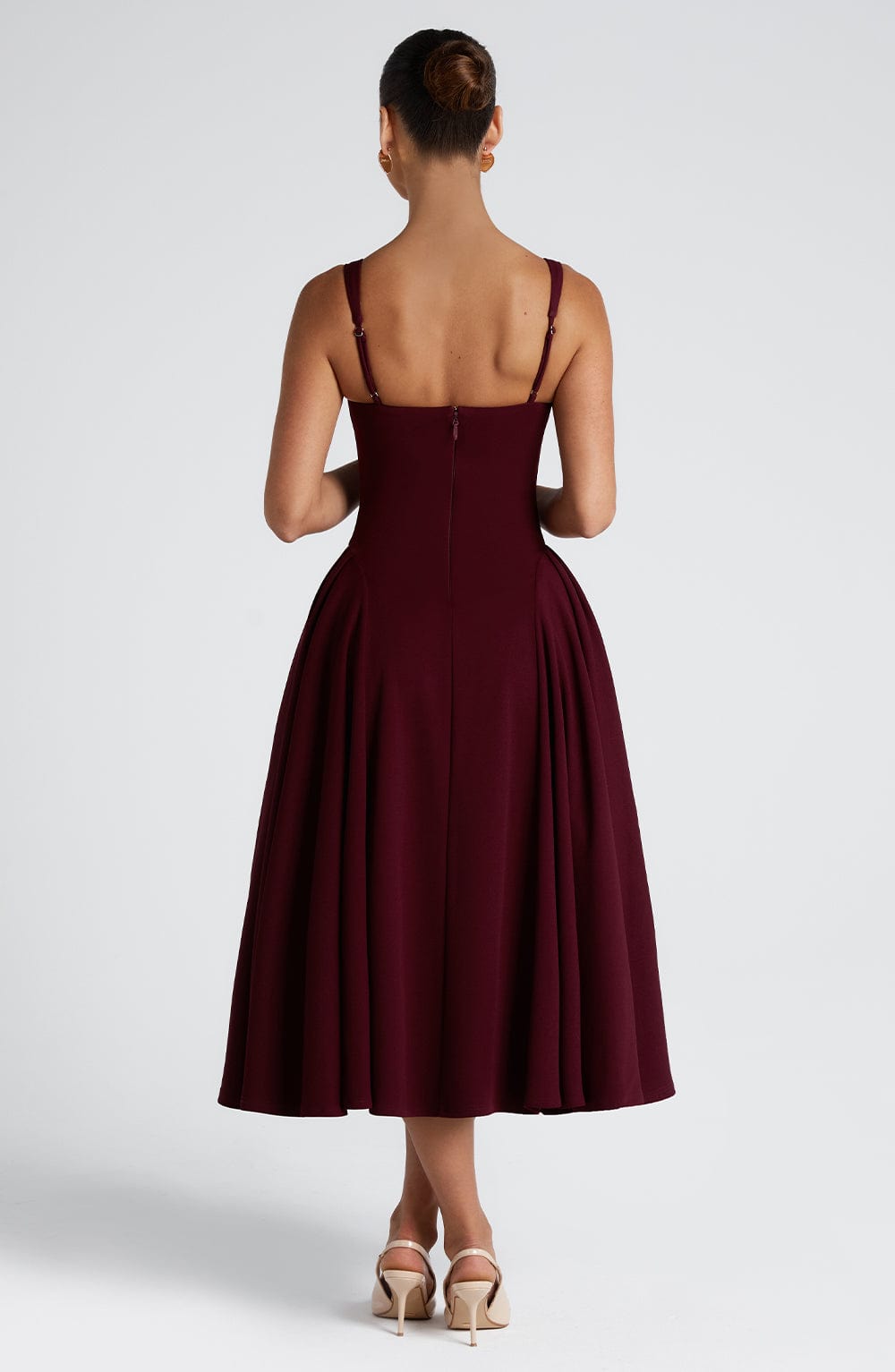 BETTY MIDI DRESS - CHERRY LACQUER