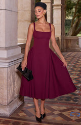 BETTY MIDI DRESS - CHERRY LACQUER