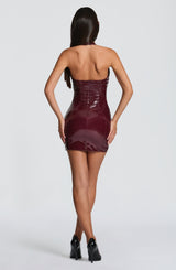 BROOKE MINI DRESS - CHERRY LACQUER