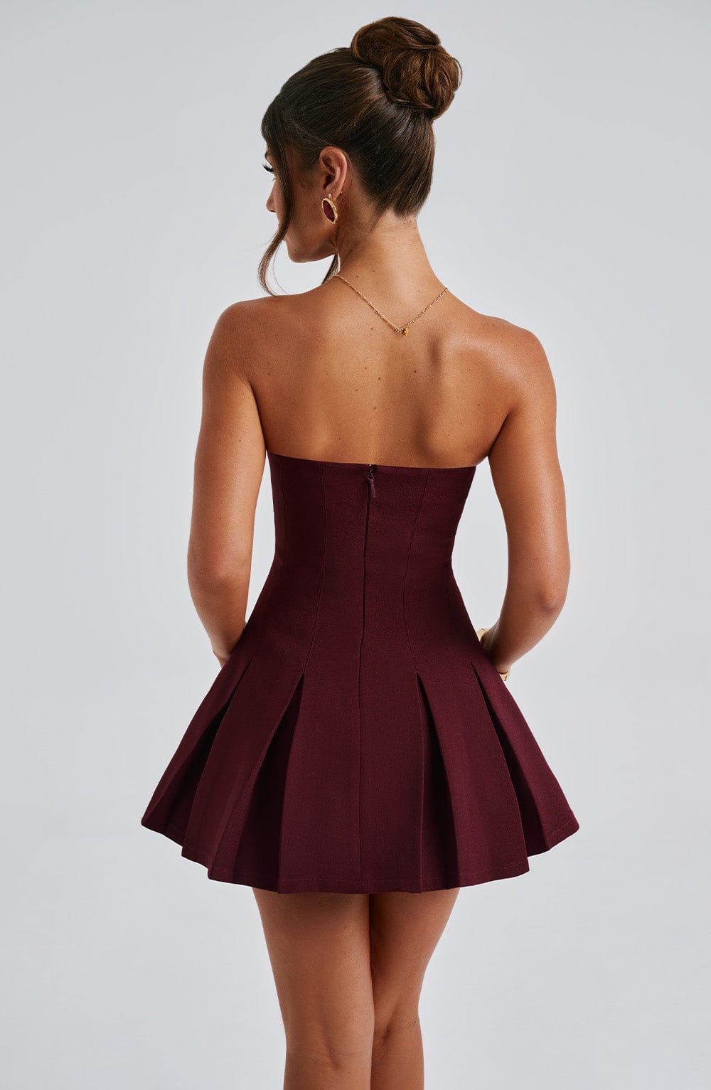 BRYONY MINI DRESS - CHERRY LACQUER