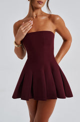 BRYONY MINI DRESS - CHERRY LACQUER