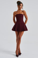 BRYONY MINI DRESS - CHERRY LACQUER