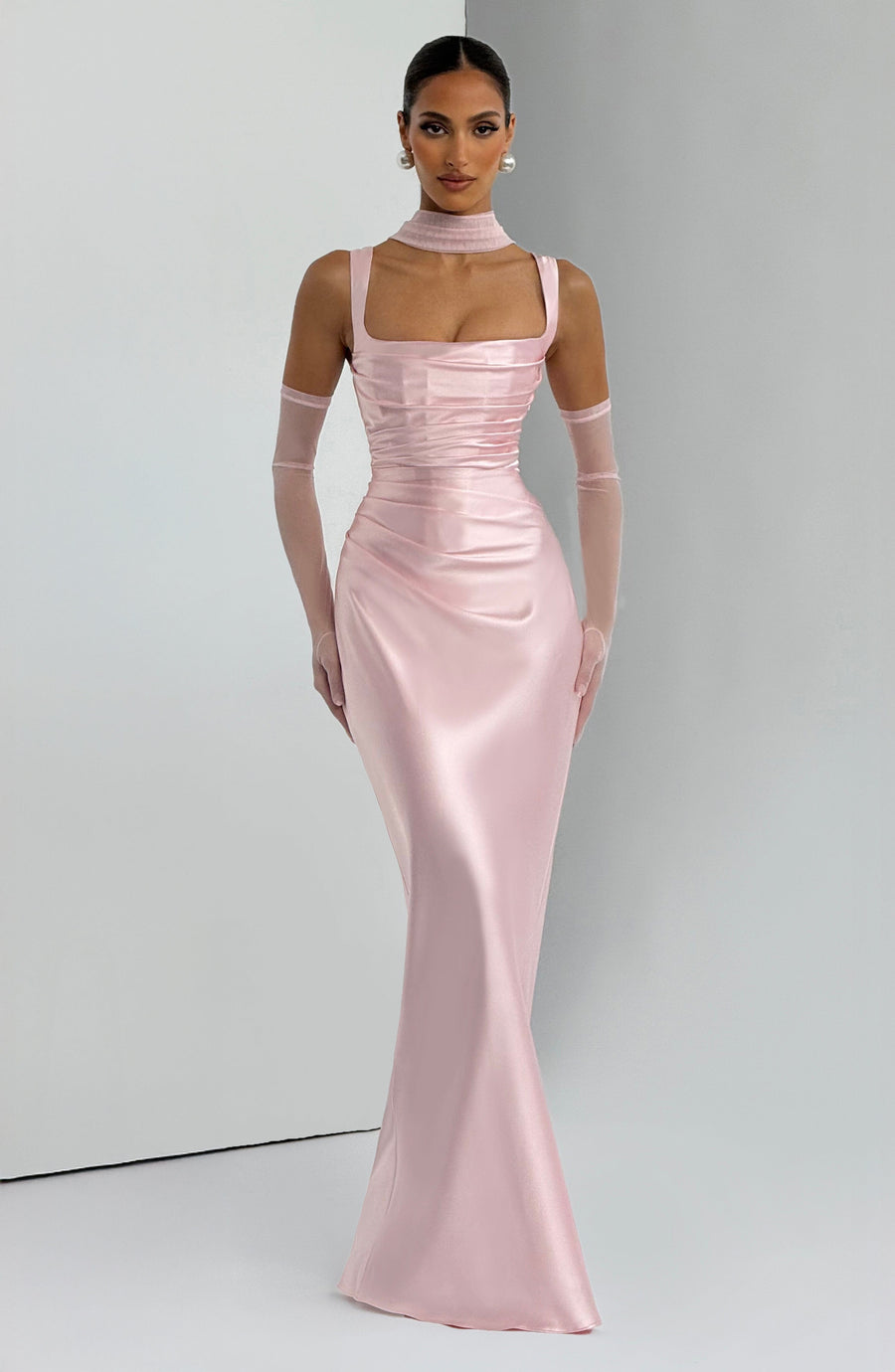 VESTIDO LARGO CALANTHE - ROSA PALO