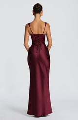 CALANTHE MAXI DRESS - CHERRY LACQUER