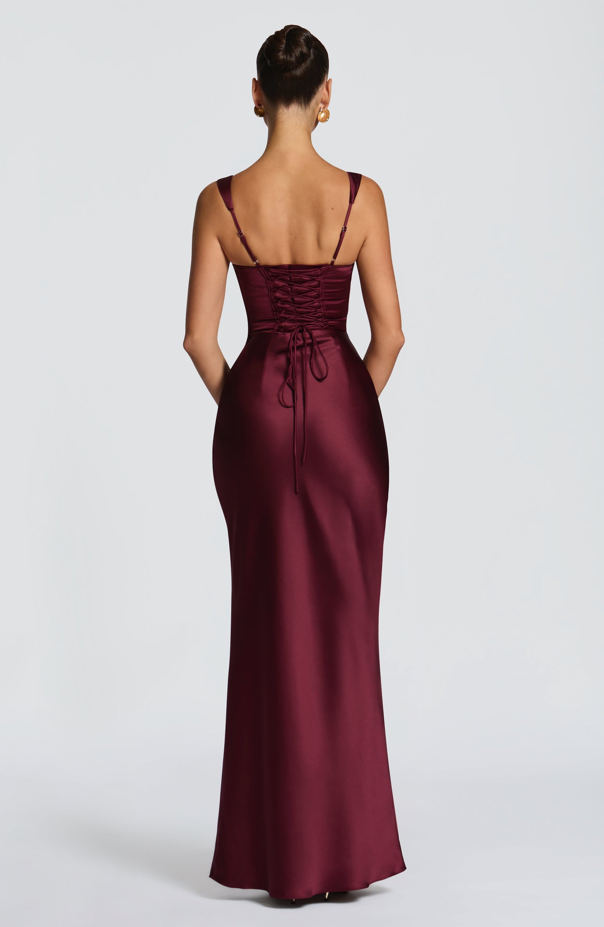 CALANTHE MAXI DRESS - CHERRY LACQUER