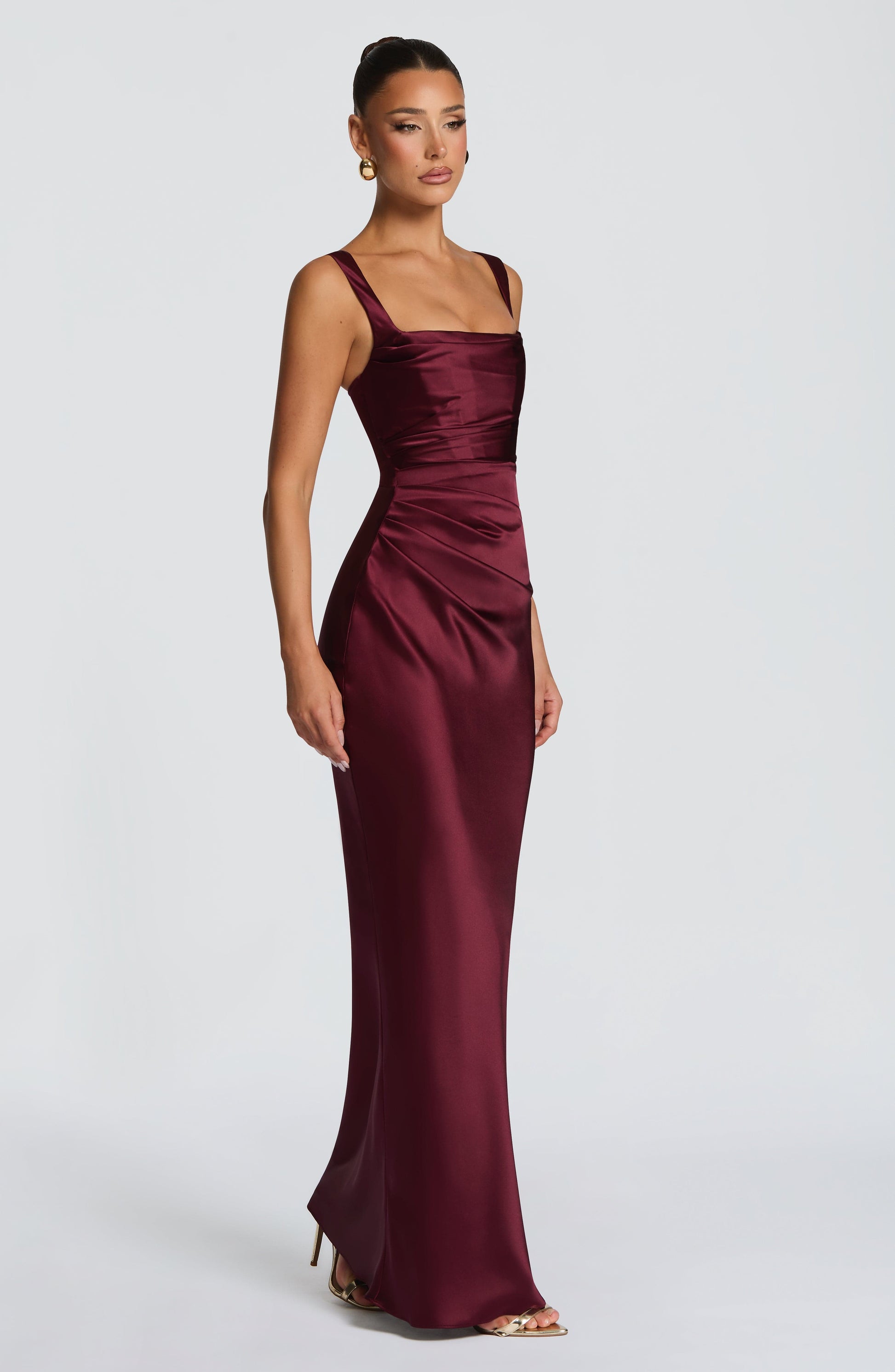 CALANTHE MAXI DRESS - CHERRY LACQUER
