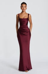 CALANTHE MAXI DRESS - CHERRY LACQUER