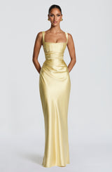 CALANTHE MAXI DRESS - LEMON