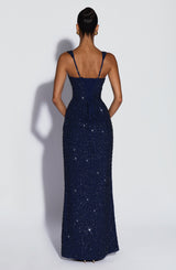 CALANTHE MAXI DRESS - NAVY SPARKLE