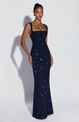 CALANTHE MAXI DRESS - NAVY SPARKLE