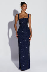 CALANTHE MAXI DRESS - NAVY SPARKLE