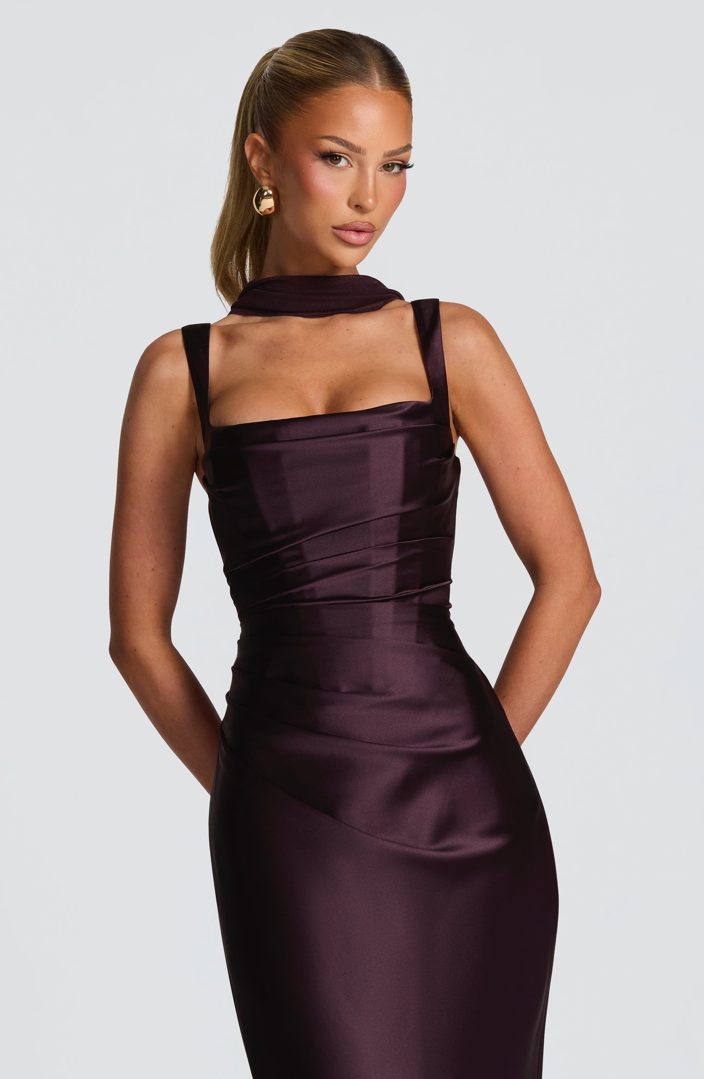 CALANTHE MAXI DRESS - PLUM