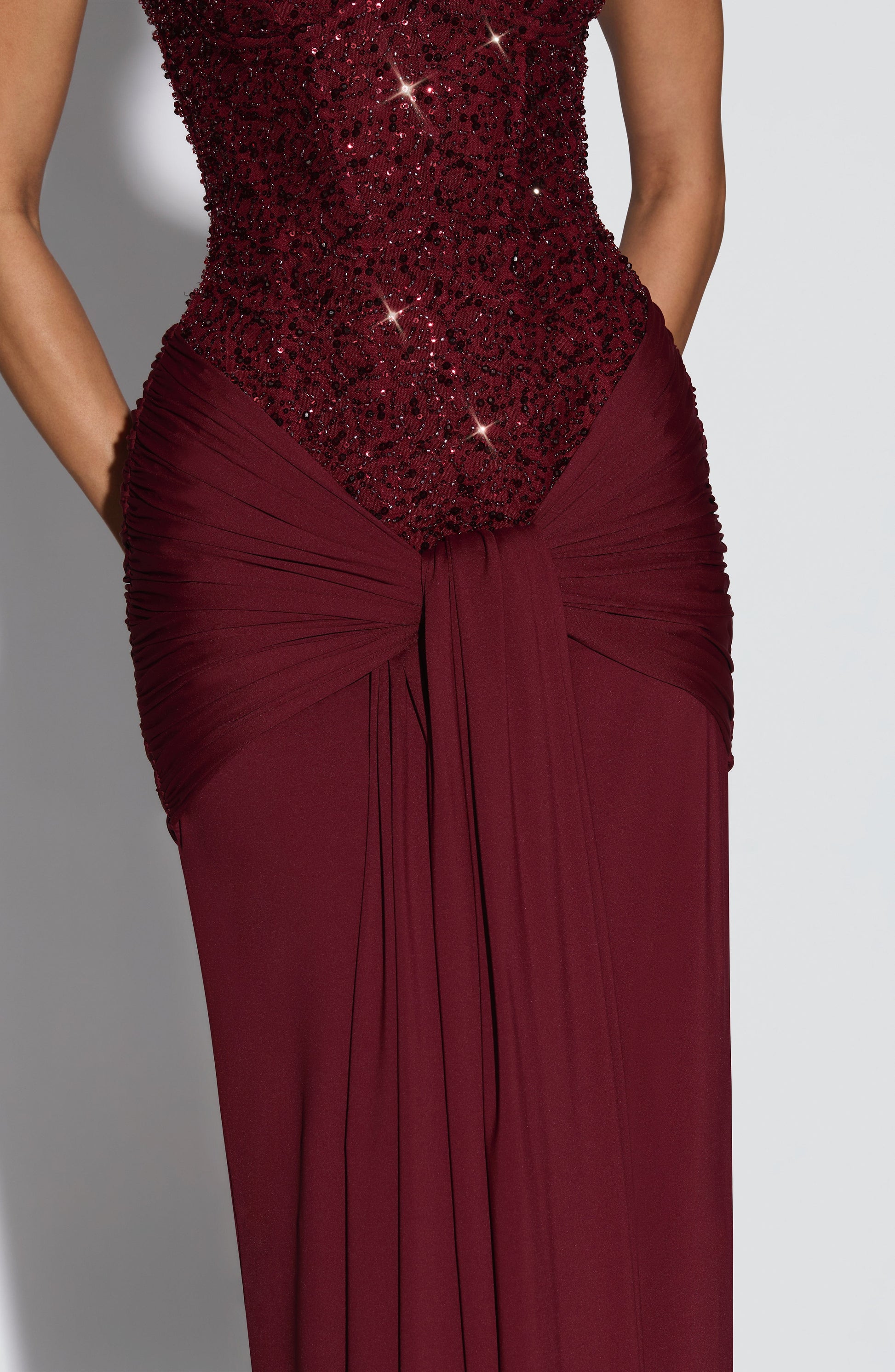 CARINA MAXI DRESS - BURGUNDY