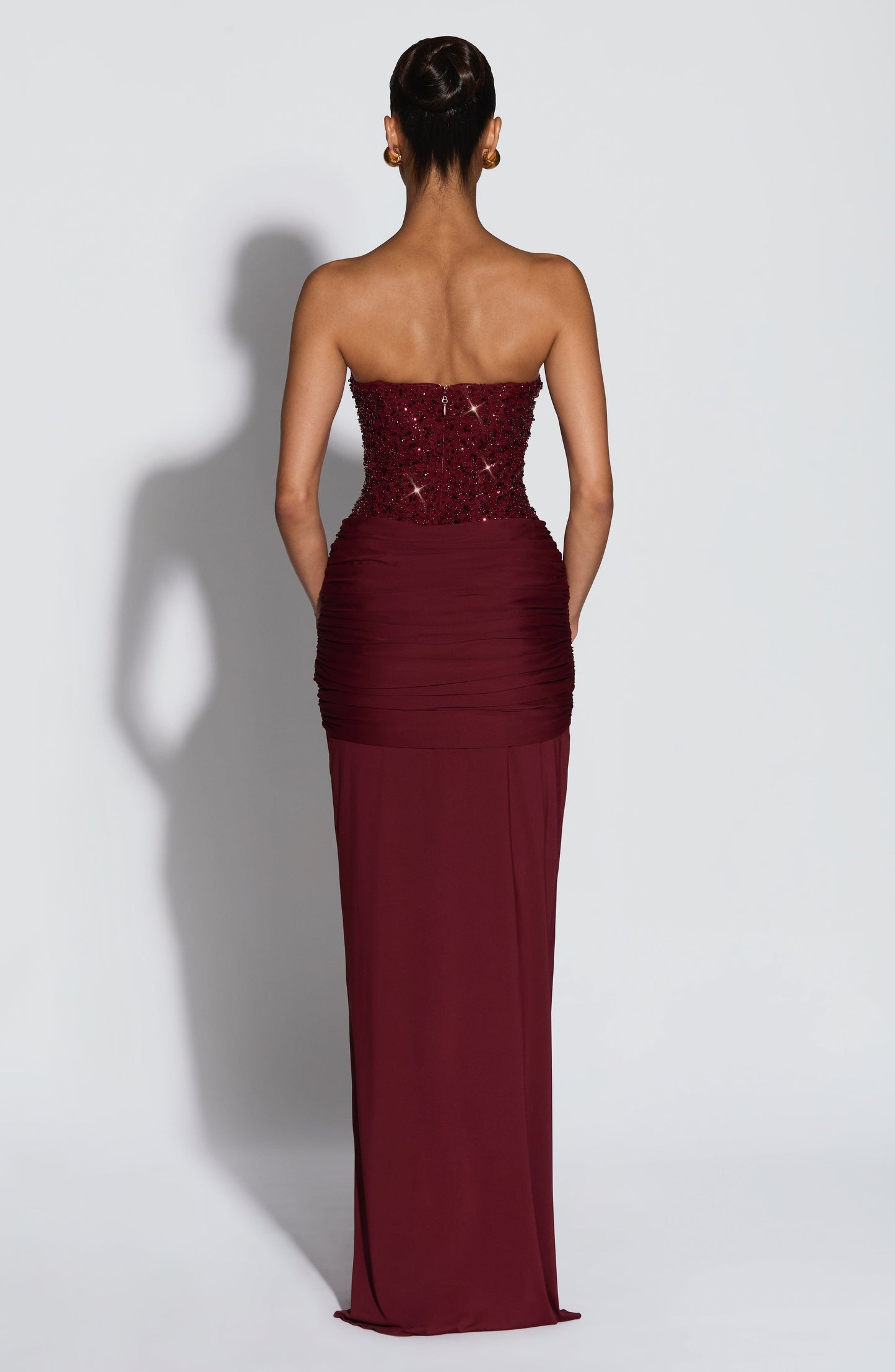 CARINA MAXI DRESS - BURGUNDY