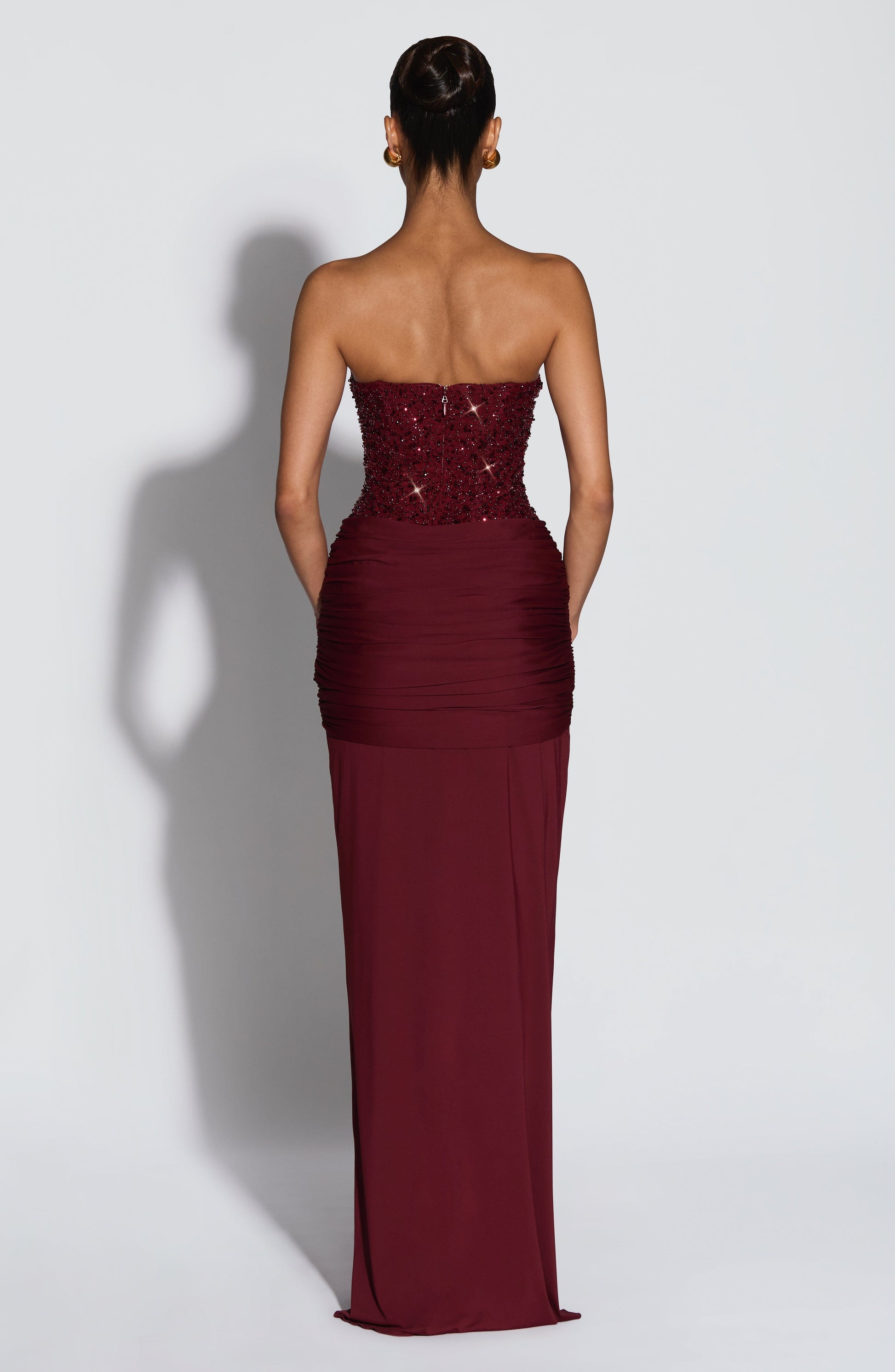CARINA MAXI DRESS - BURGUNDY
