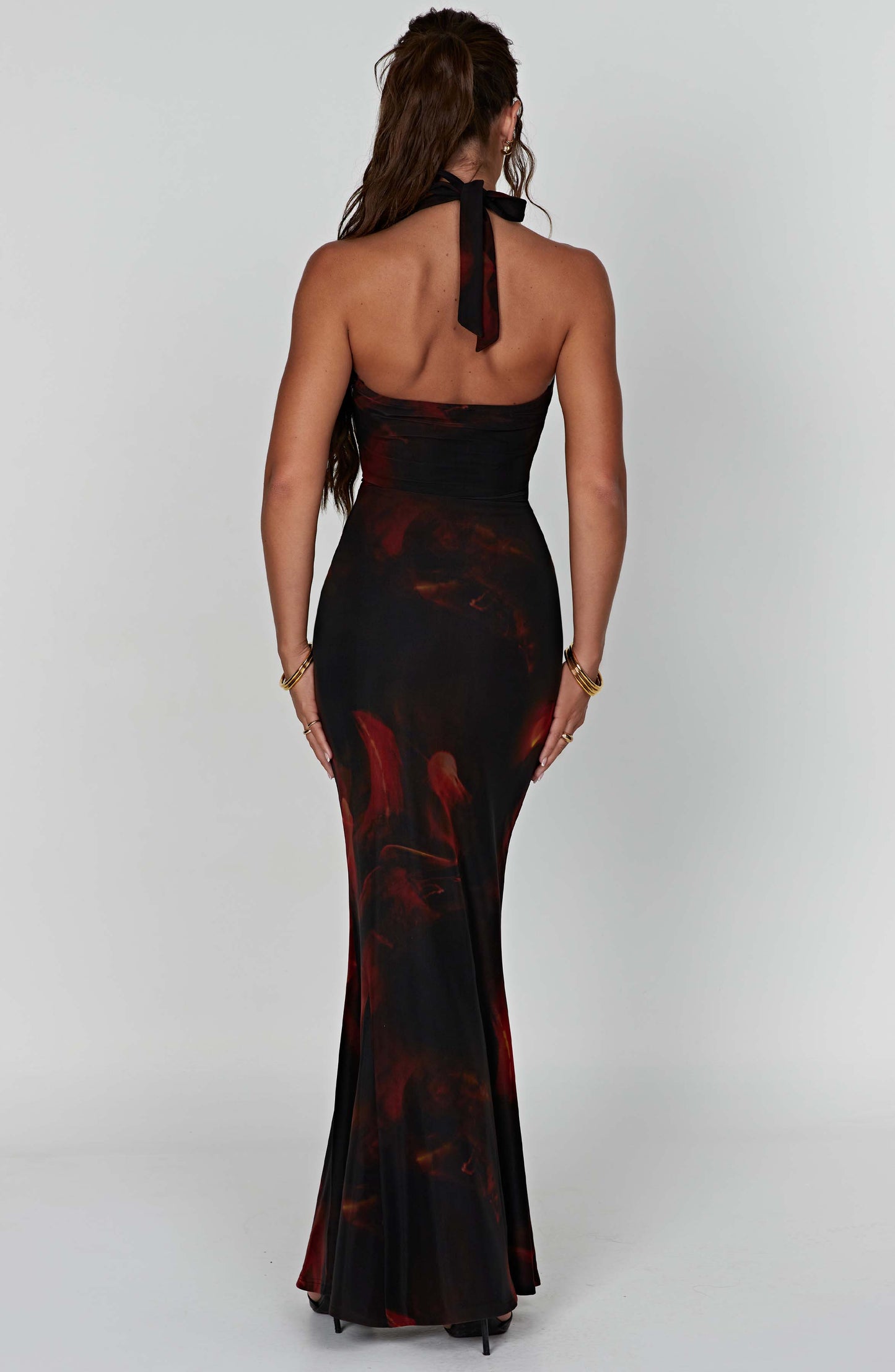 CHRISHELLE MAXI DRESS - FIRE PRINT