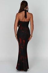 CHRISHELLE MAXI DRESS - FIRE PRINT