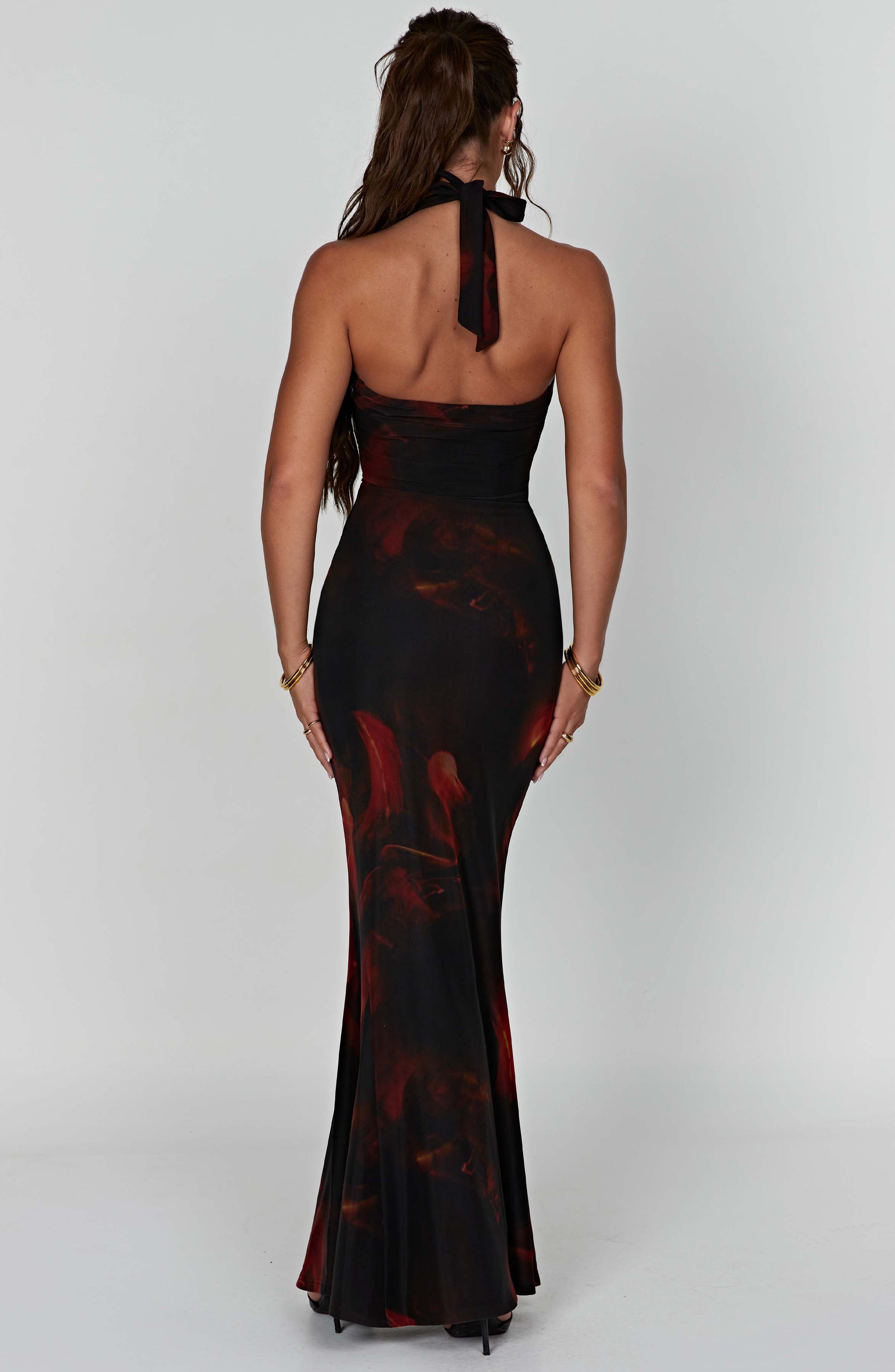 CHRISHELLE MAXI DRESS - FIRE PRINT