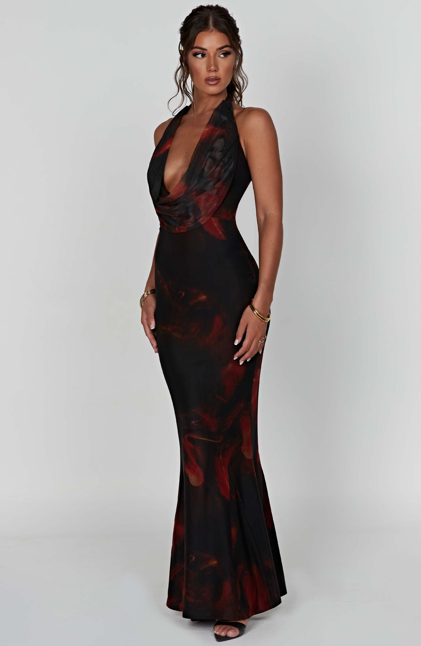 CHRISHELLE MAXI DRESS - FIRE PRINT