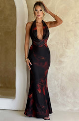 CHRISHELLE MAXI DRESS - FIRE PRINT