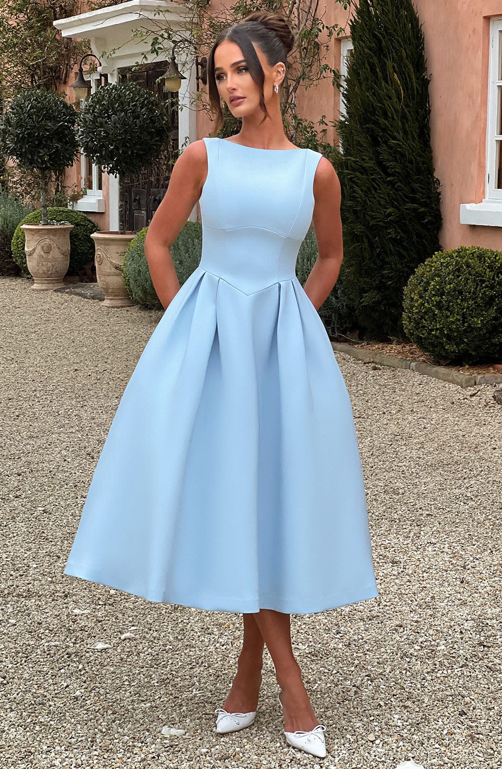 CLARABELLA MIDI DRESS - BLUE