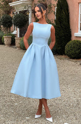 CLARABELLA MIDI DRESS - BLUE