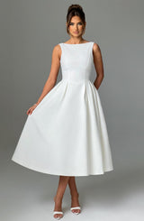 CLARABELLA MIDI DRESS - IVORY