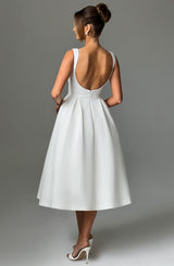 CLARABELLA MIDI DRESS - IVORY