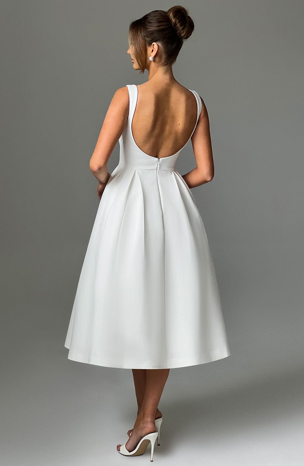 CLARABELLA MIDI DRESS - IVORY