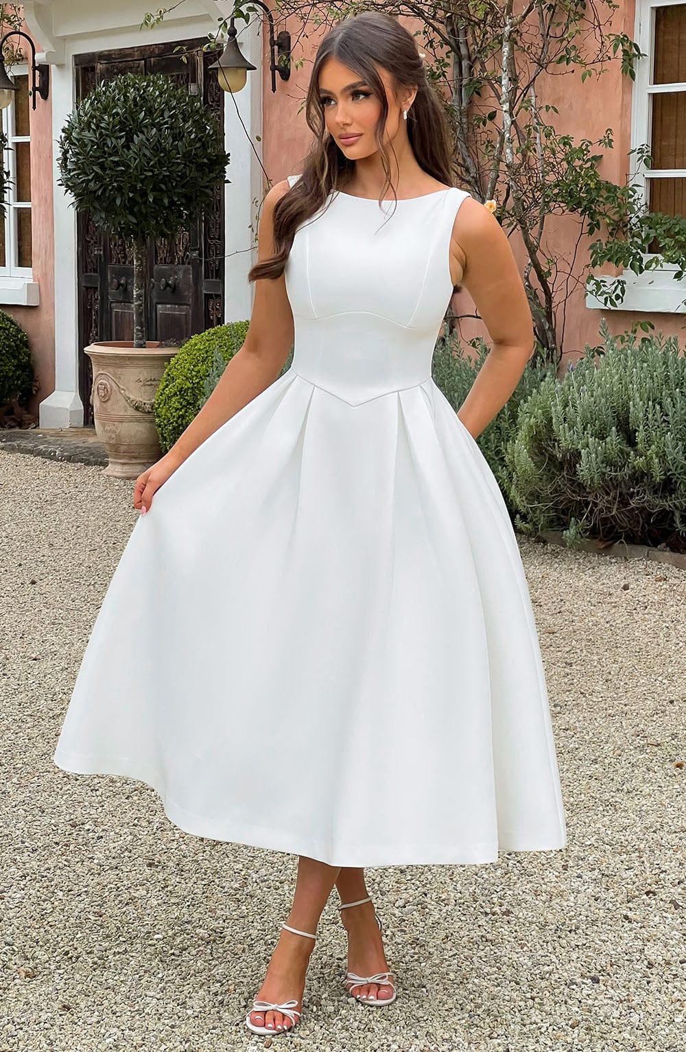 CLARABELLA MIDI DRESS - IVORY