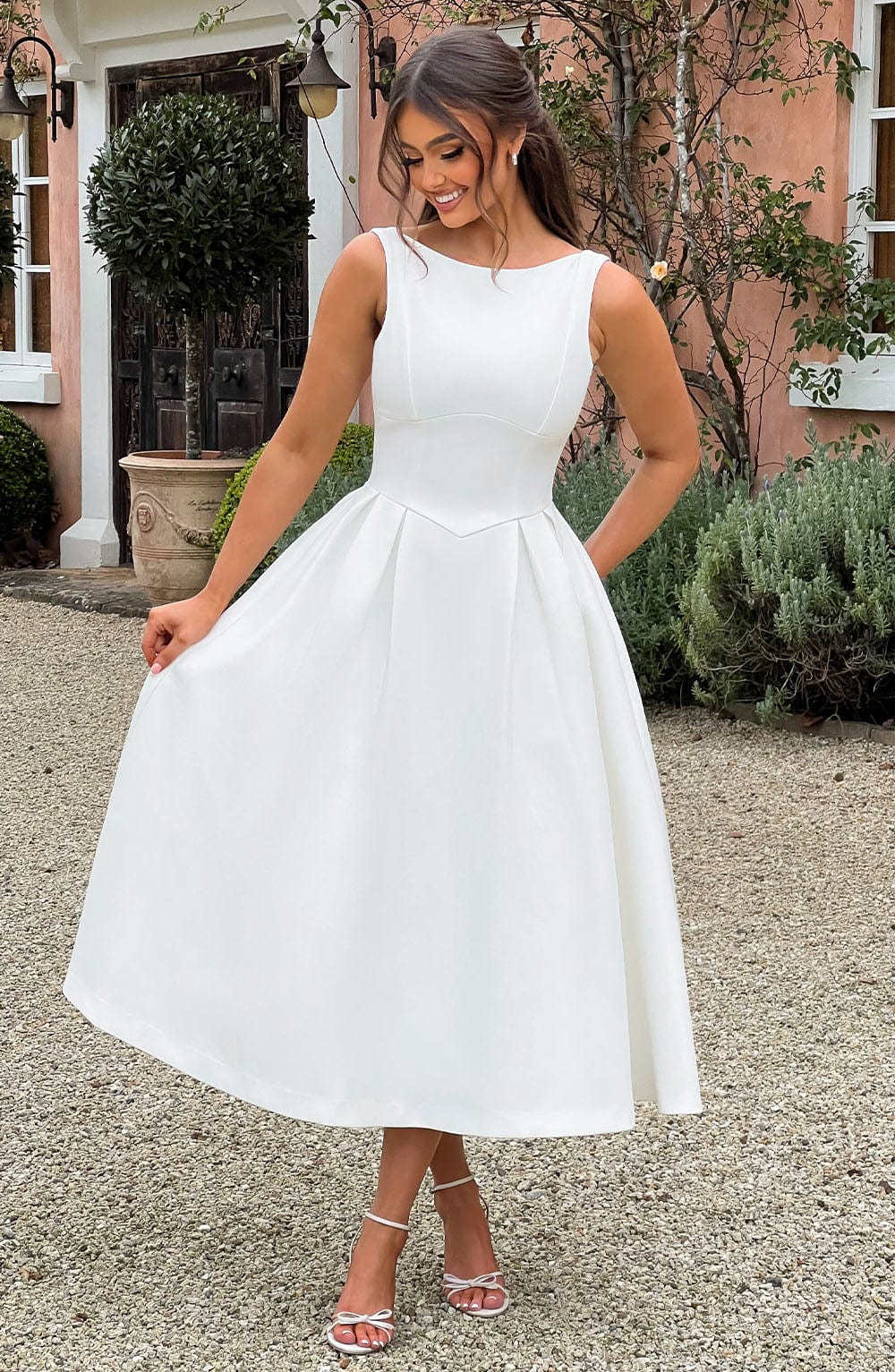 CLARABELLA MIDI DRESS - IVORY