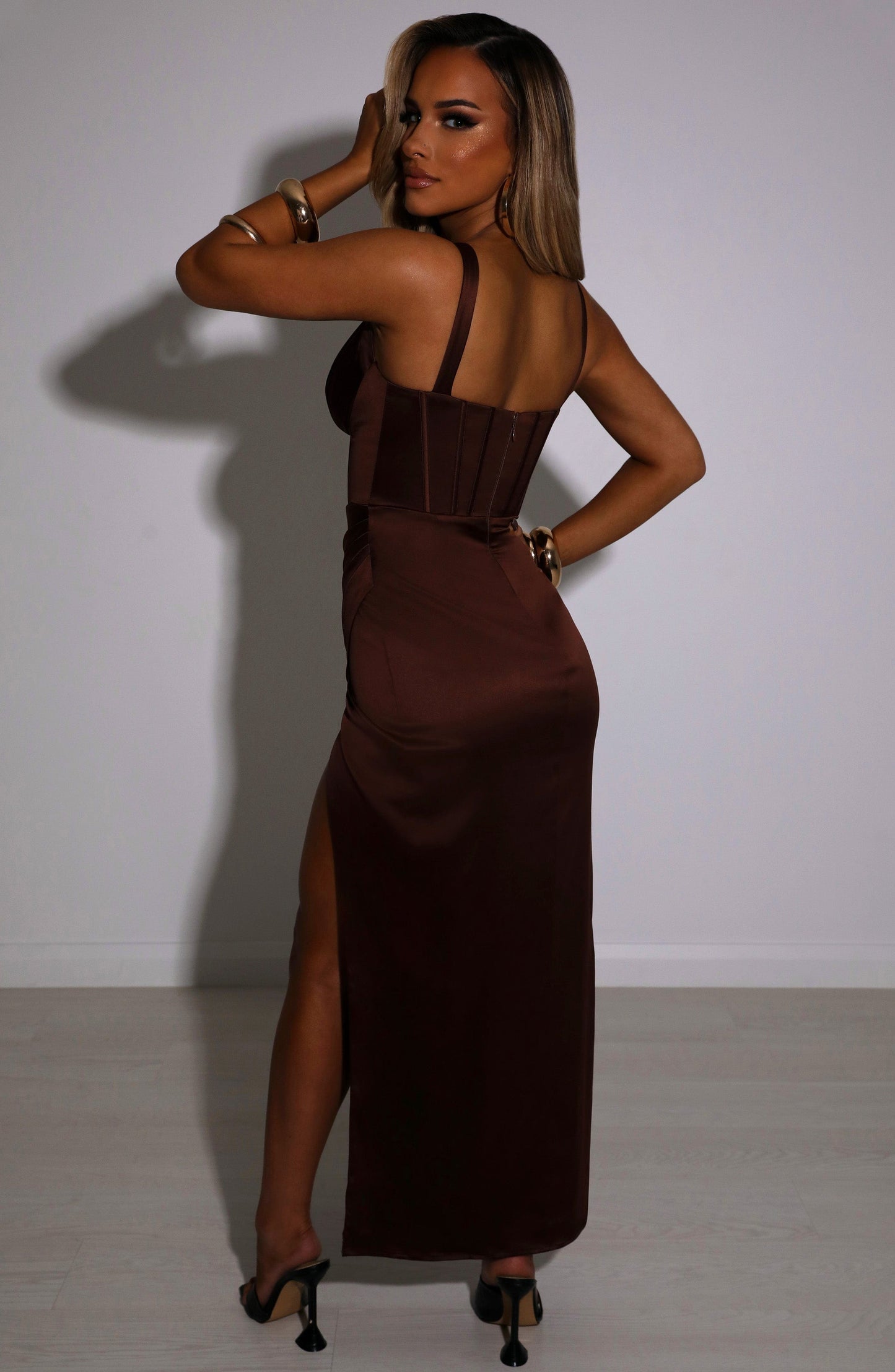 CORDELIA MAXI DRESS - CHOCOLATE