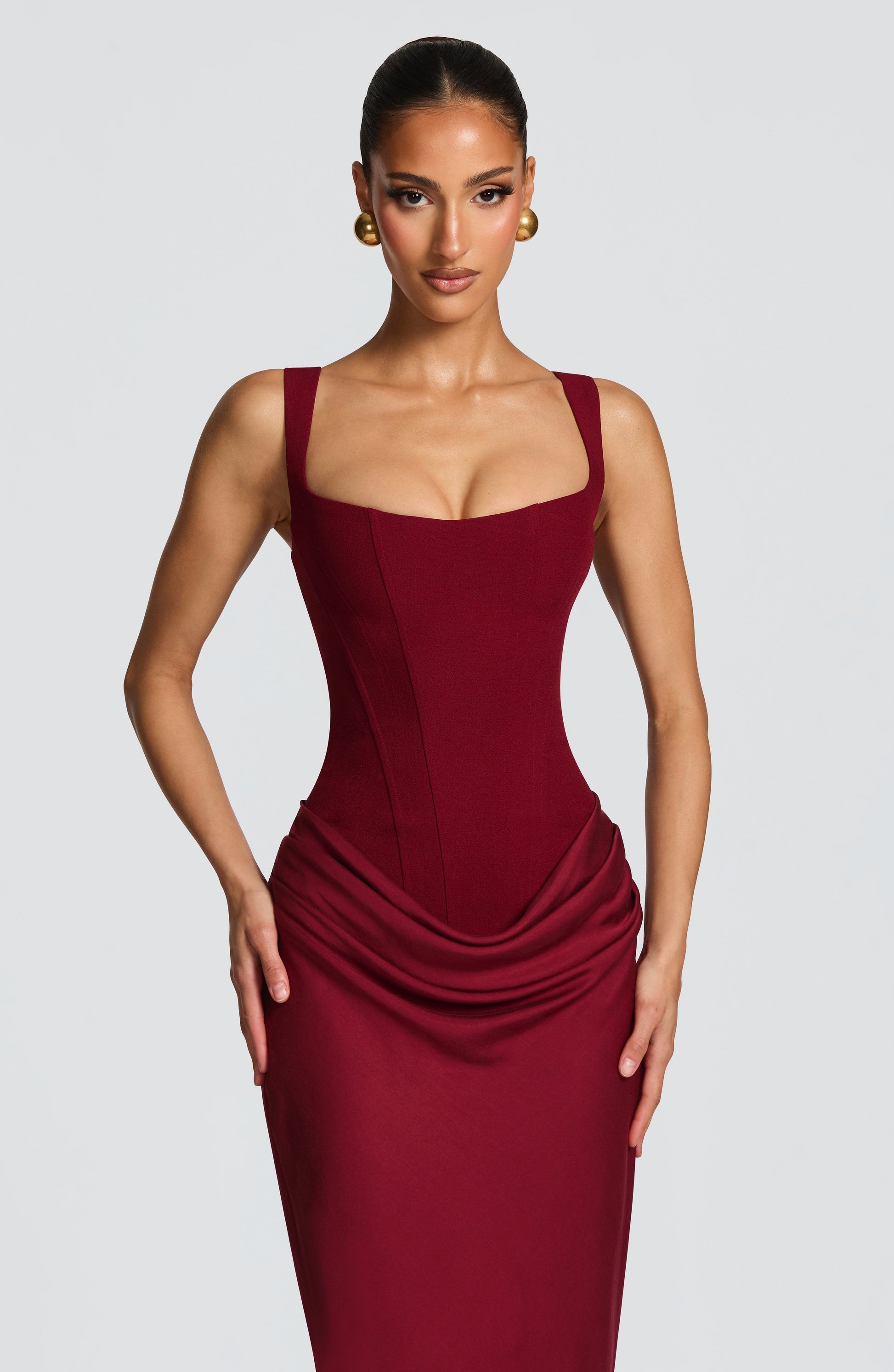 CORNELIA MAXI DRESS - BURGUNDY