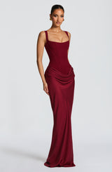 CORNELIA MAXI DRESS - BURGUNDY