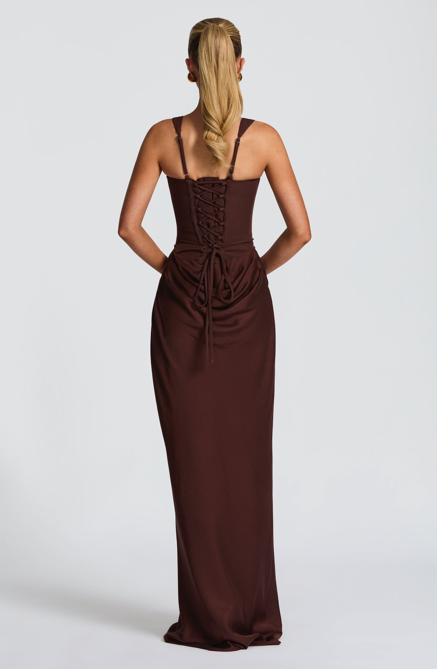 CORNELIA MAXI DRESS - PLUM BROWN