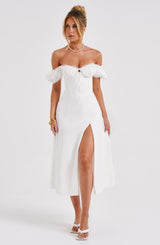 COURTNEY MIDI DRESS - IVORY