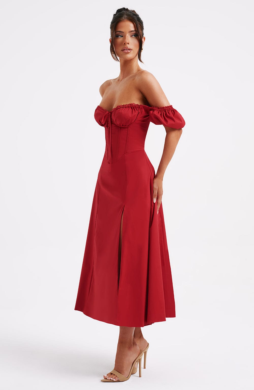 COURTNEY MIDI DRESS - RED